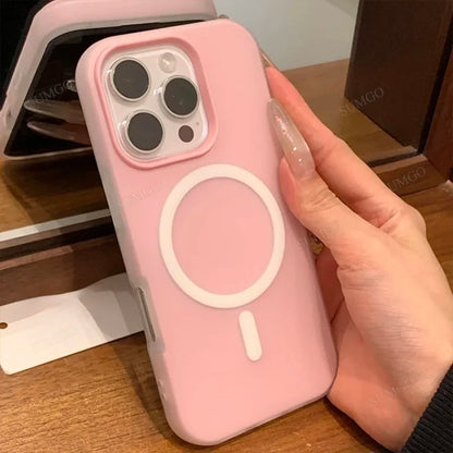 Fashion 2 IN 1 Matte Magnetic Candy Color Phone Case New