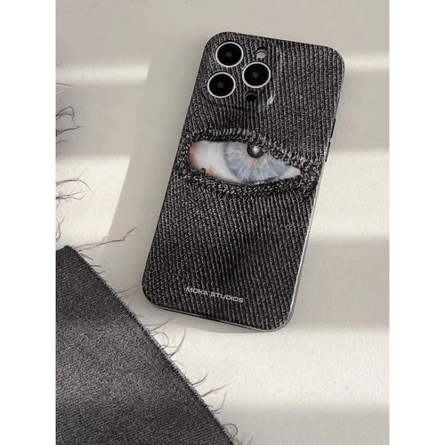 Creative INS Eye in Button Hole Creepy Monster Artistic Phone Case