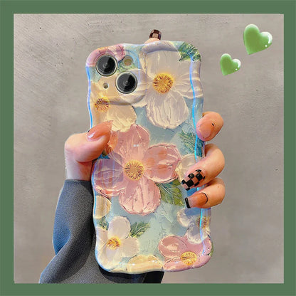 Laser Flowers Glitter Soft Silicone iPhone Case