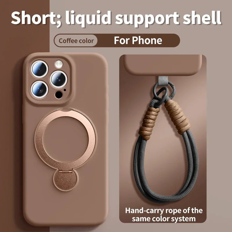 Liquid Silicone Bracket Magnetic Phone Case
