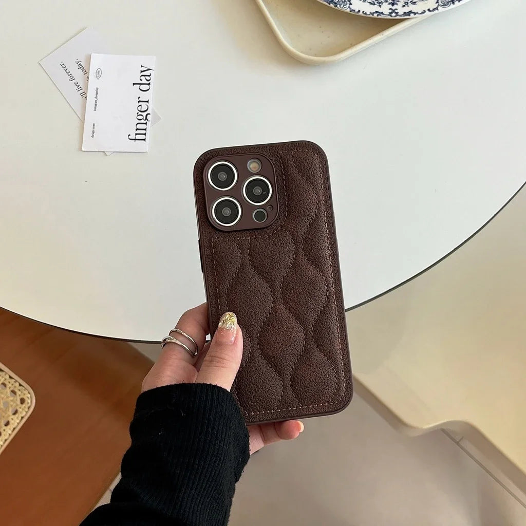 Retro Brown Water Ripple The Puffer Shockproof Protective Phone Case