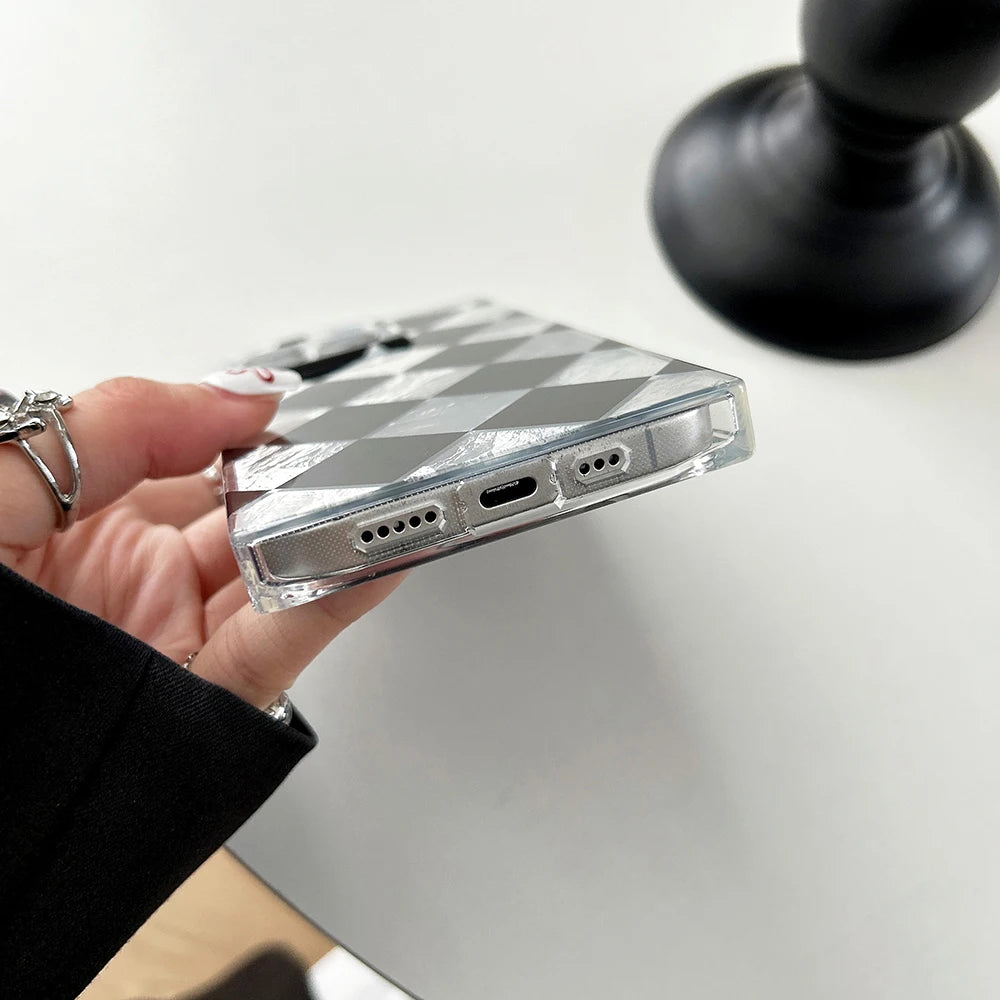 Fashion Lattice Grid Rectangle Shape Phone Case