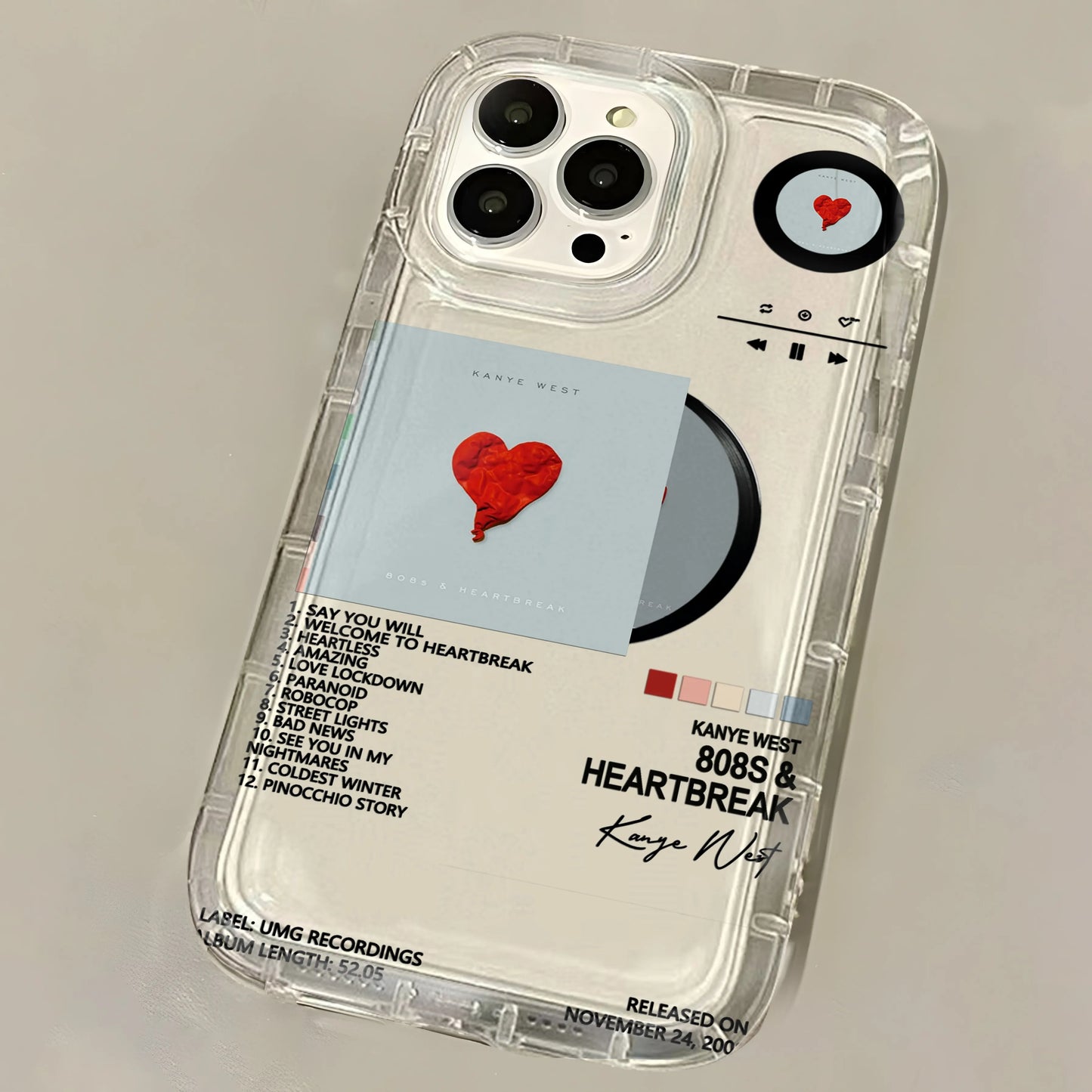 New Rapper Kanye West Hot Album Clear Phone Case