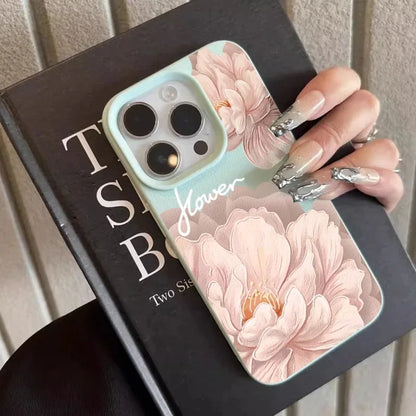 Diagonal Large Flower Lichee Pattern Silicone Phone Case