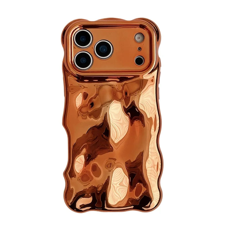 Fashion Luxury Cosmic Orange Bubble Meteorite Texture Phone Case