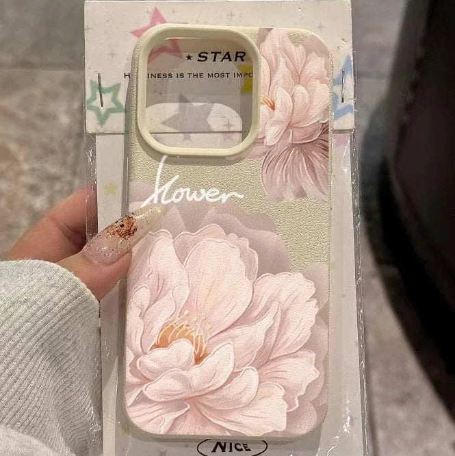 Diagonal Large Flower Lichee Pattern Silicone Phone Case