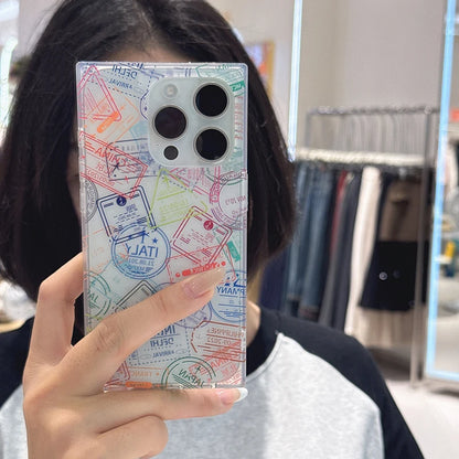 Ins Stylish New York London Italy Sticker Labels Phone Case