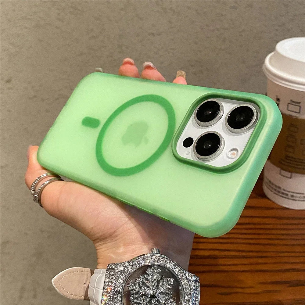 Matte Candy Transparent Shockproof Magsafe Phone Case