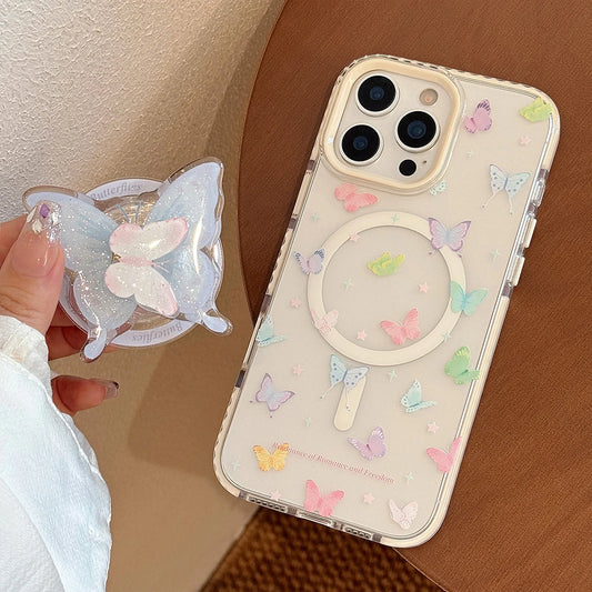 Korean Cute Butterfly Rotation Magnetic Phone Case