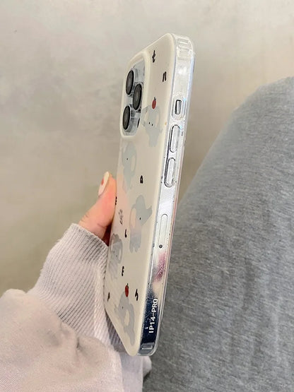 Cartoon Cute Hollow Out Elephant IMD Phone Case