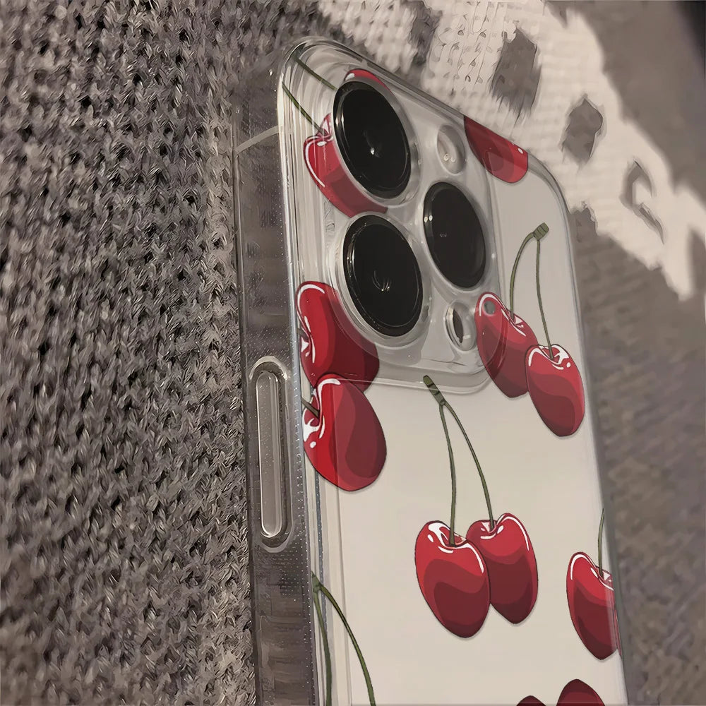Red Cherry Phone Case Cute Girl Creative Cover Case Funda