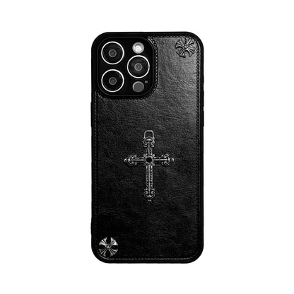 Luxurious Three-dimensional Cross Kroxin PU Leather Printed Grand Phone Case New