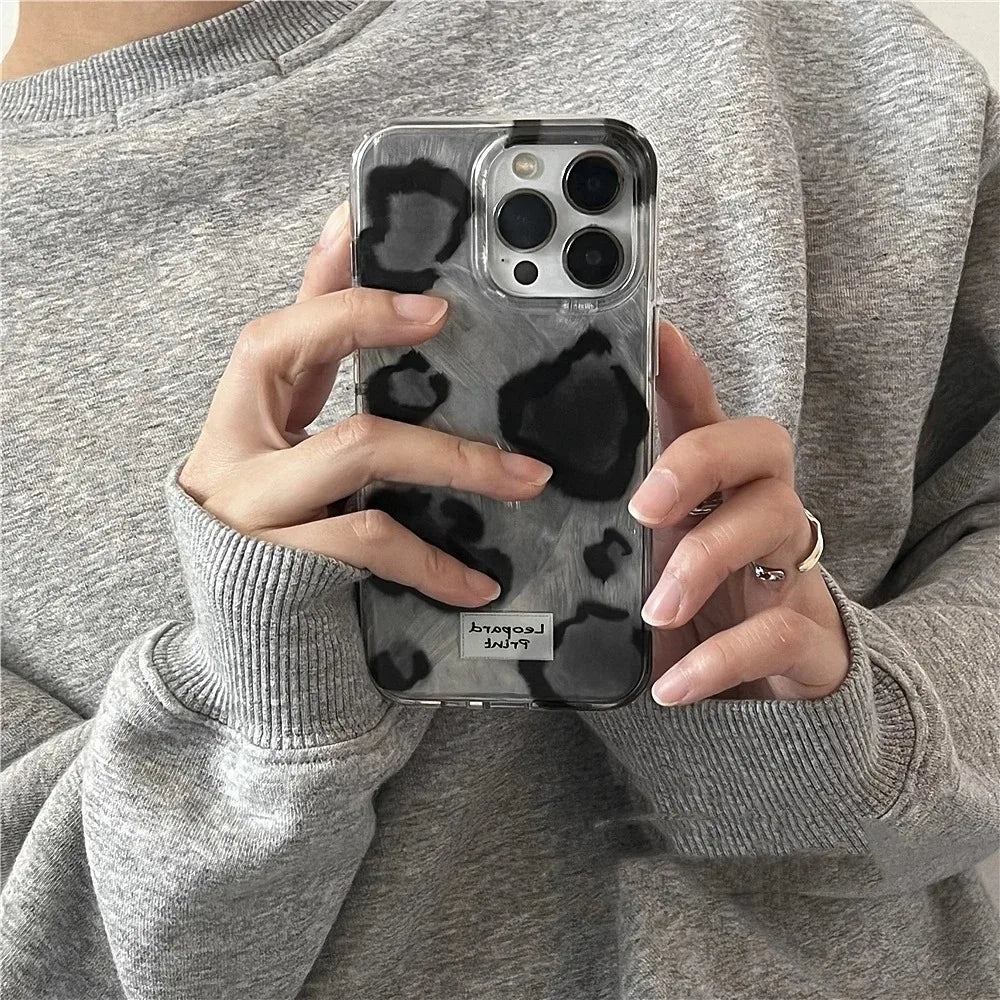 Cute Leopard Prints Feather Yarn Phone Case