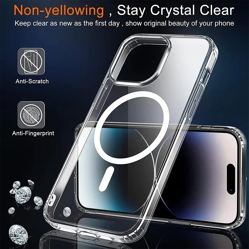 Original Magnetic Wireless Charge Transparent Phone Case