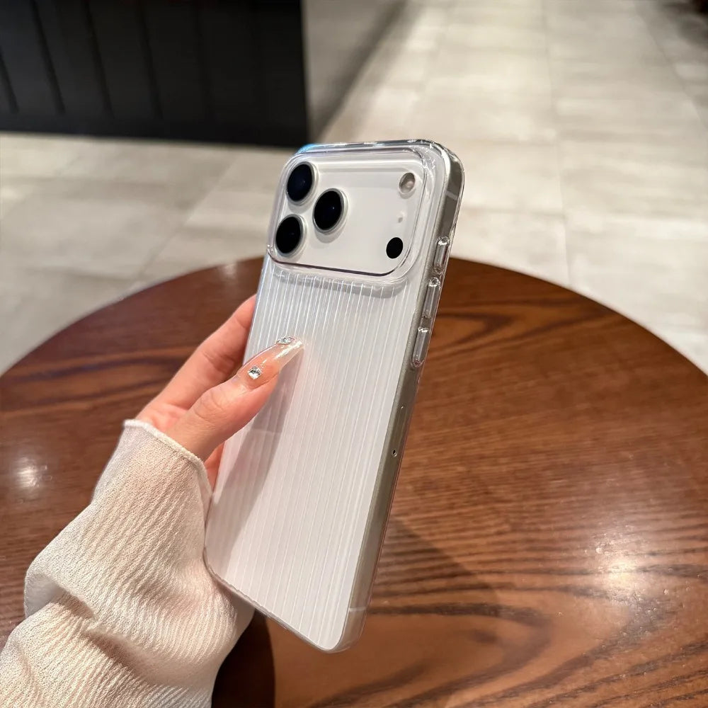 Luxury Transparent Corrugated Pattern Ultra Thin Phone Case