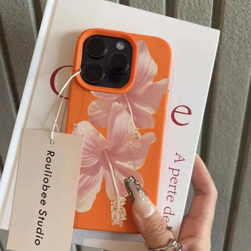 Pink Hibiscus Elegant High Aesthetic Phone Case