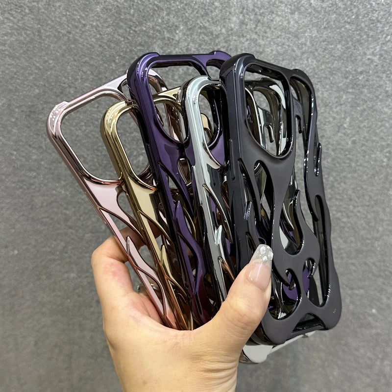 Ins Fashion Hollowed Flame Pattern Phone Case