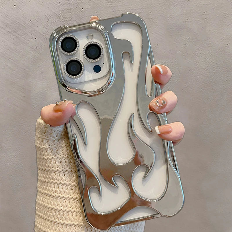 Ins Fashion Hollowed Flame Pattern Phone Case