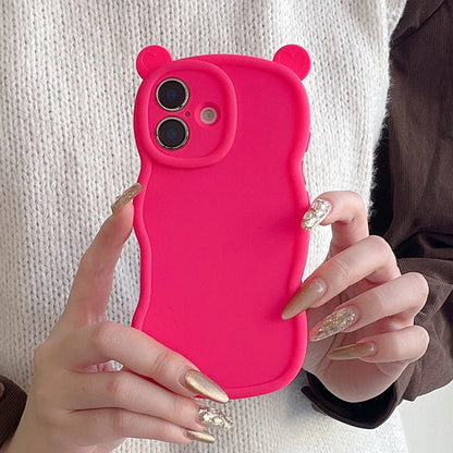 Fashion Cute Bear Ears Wave Side Phone Case