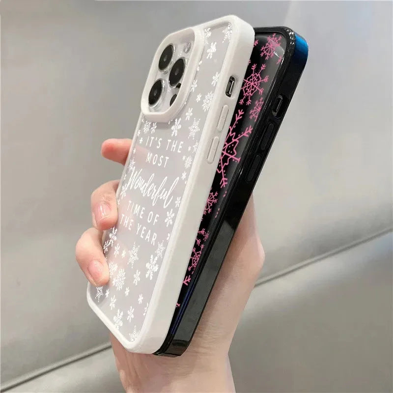 Snowflake English Pattern Clear Phone Case