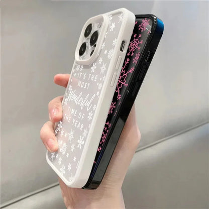 Snowflake English Pattern Clear Phone Case