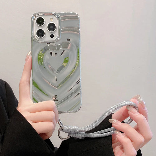 Simple Stylish Water Wavy Love Heart Phone Case