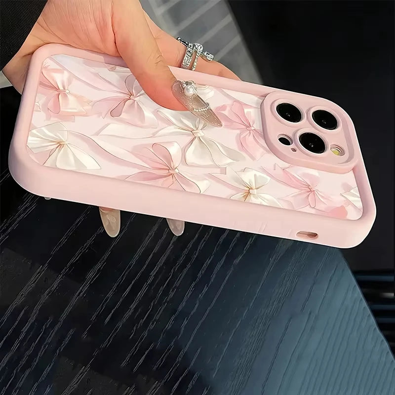 Bow-Knot Pink Bow Pattern Shockproof Soft TPU Phone Case
