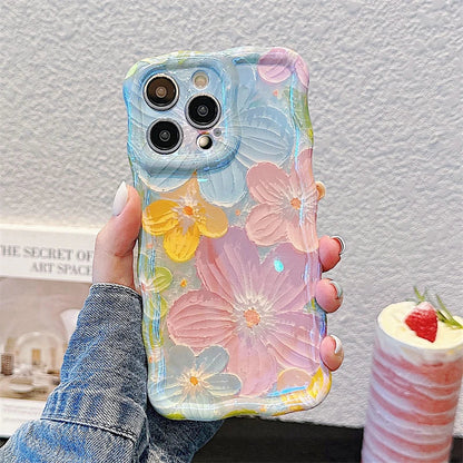 Flowers Glitter Laser iPhone Case
