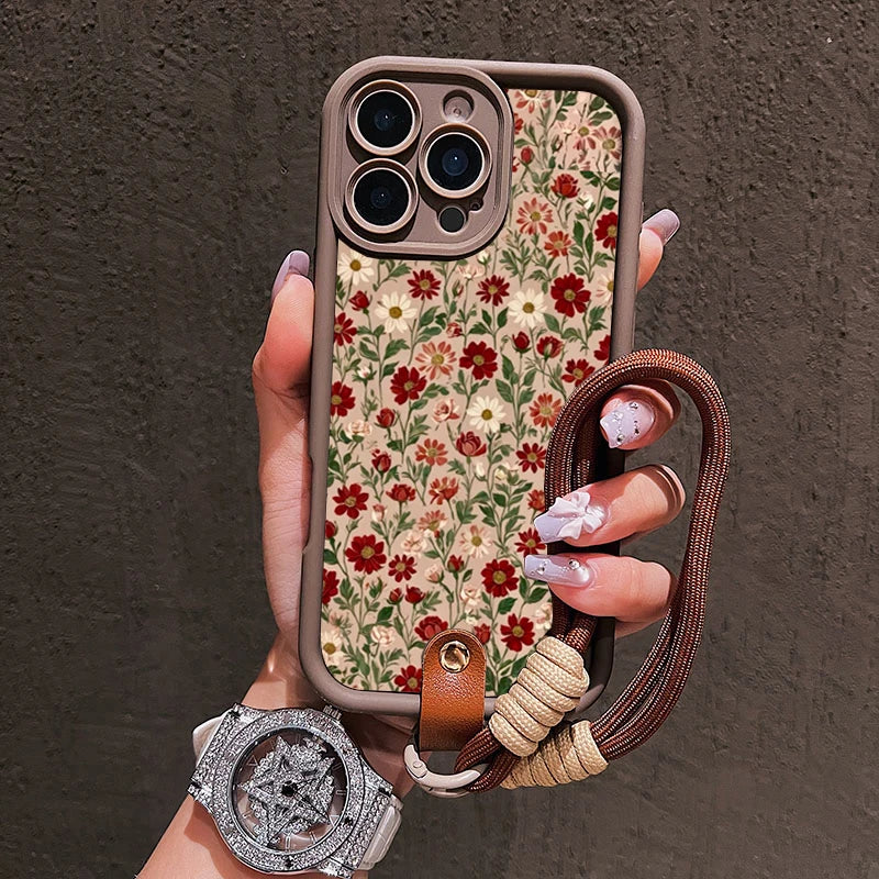 Cute Flower Lanyard Phone Case for iPhone