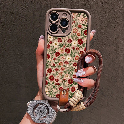 Cute Flower Lanyard Phone Case for iPhone