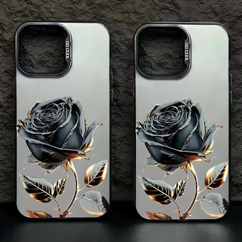 Black Gold Rose Phone Case