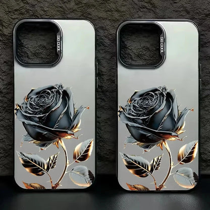 Black Gold Rose Phone Case