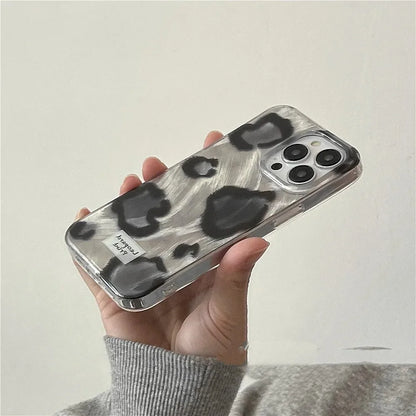 Cute Leopard Prints Feather Yarn Phone Case