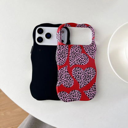 2 IN 1 Cute Heart Luxury Leopard Pattern Phone Case