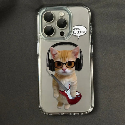 Lovely Guitar Cat Kawaii Phone Case