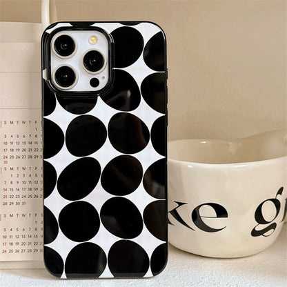 Simple Fashion Striped Polka Dot Black Phone Case