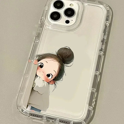 Cute Angry Little Girl Pattern Silicone Case