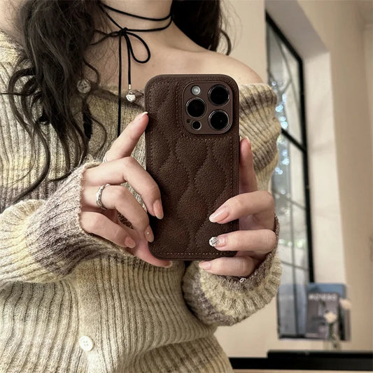 Retro Brown Water Ripple The Puffer Shockproof Protective Phone Case