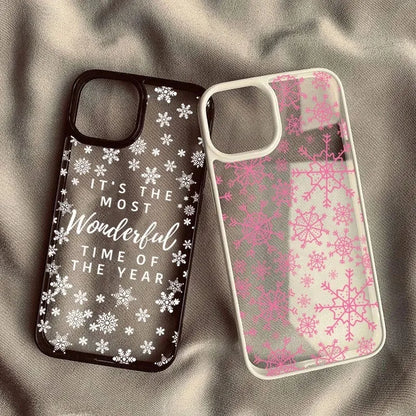 Snowflake English Pattern Clear Phone Case