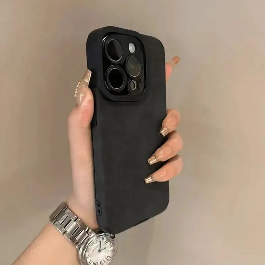 Luxury Matte Leather Silicone Phone Case