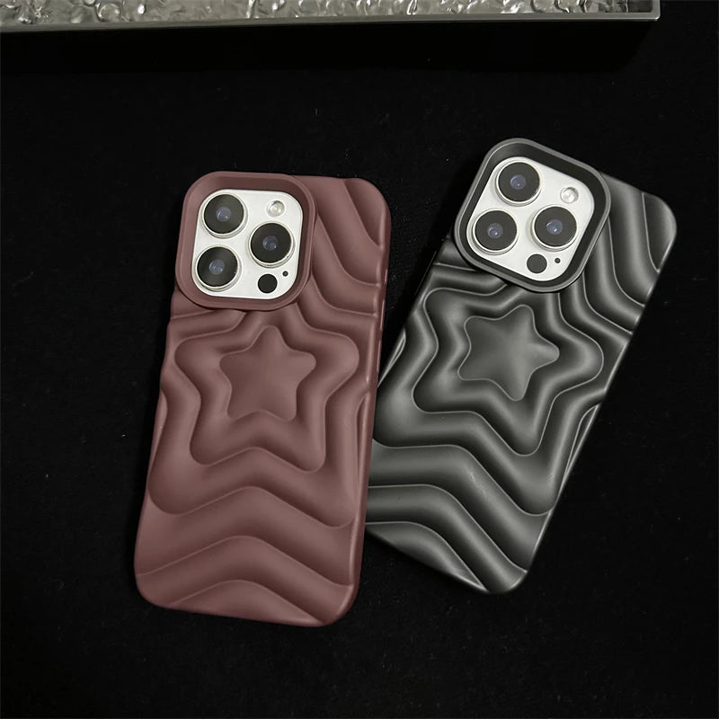Fashion 3D Stars Wave Pattern Soft Silicone Phone Case