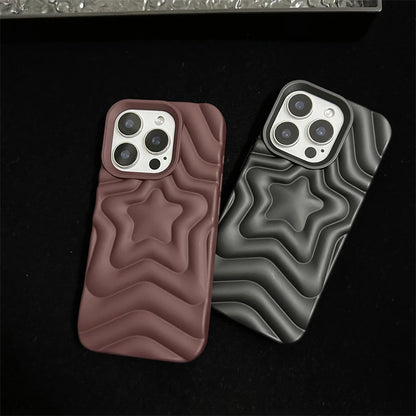Fashion 3D Stars Wave Pattern Soft Silicone Phone Case
