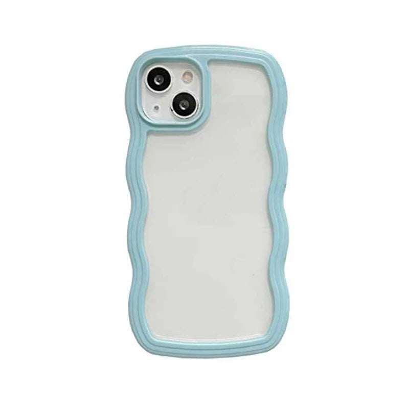 Simple Fashion Wave Frame Clear Shockproof Back Phone Case