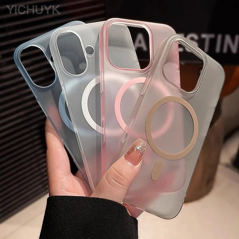 Matte Magnetic Wireless Charge Phone Case