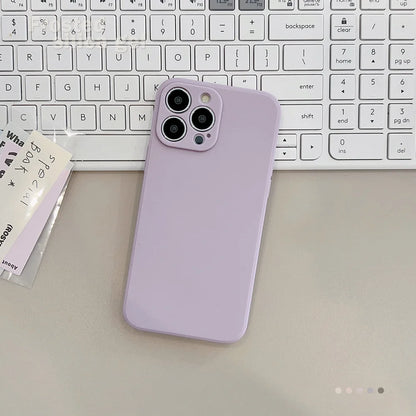 Soft Solid Color Silicone Matte Phone Case