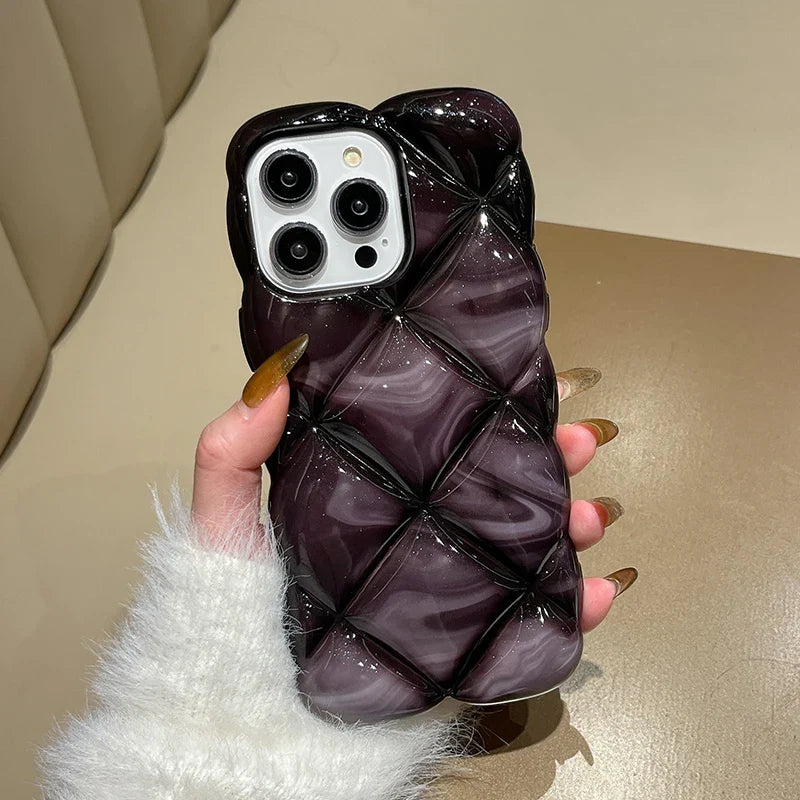 Gradient Glitter Grid Case Phone