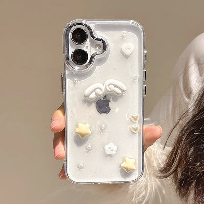 Lovely Stars Heart Angel Wings Bling Phone Case