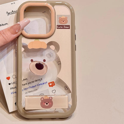 Cute Animal Fruits Series Rotating Stickers with Holder Phone Case