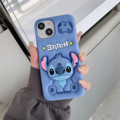 Cartoon Stitch Phone Case with Pop Holder for iPhone