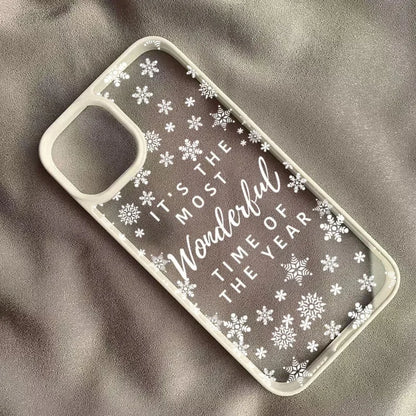 Snowflake English Pattern Clear Phone Case